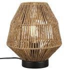 Ratanová stolní lampa hnědá, Fleurtje, s vypínačem