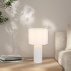 Keramická stolní lampa bílá, Nannette, s vypínačem
