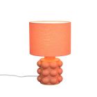 Keramická stolní lampa oranžová, Cihad, s vypínačem
