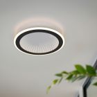 Černé stropní svítidlo moderní, Gunda, 21,5W, LED nastavitelný od teplé po studenou bílou, s dálkovým ovládáním