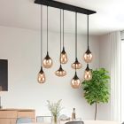 Jantarové závěsné světlo nad jídelní stůl designové, Sybren