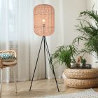 Černá trojnohá stojací lampa moderní, Elham, s vypínačem