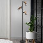 Černá stojací lampa vintage, Jessica, s vypínačem
