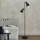 Černá stojací lampa kovová, Amila, s vypínačem