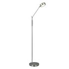 Niklová stojací čtecí lampa moderní, Marjon, 6W, LED s nastavitelnou barvou světla, s dotykovým stmívačem