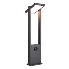 Antracitá solární venkovní lampa stojací moderní, Maku, 5W, LED white switch, IP65