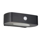 Černé solární venkovní nástěnné světlo moderní, Pytsje, 6W, LED 4000 K, IP44, s vypínačem