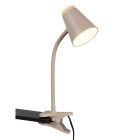 Hnědá lampa s klipem moderní, Rahul, 4,5W, LED 3000 K, s vypínačem