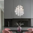 Chromový lustr designový, Sjon, 30W, LED nastavitelný od teplé po studenou bílou, s 3stupňovým stmíváním
