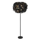 Černá stojací lampa retro, Urwa, s vypínačem