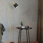Černá stojací lampa kovová, Zoja, s vypínačem