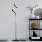 Černá stojací lampa moderní, Aby, 11W, LED 3000 K, s dotykovým stmívačem