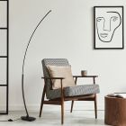 Černá oblouková lampa designová, Vessla, 11W, LED 3000 K, s vypínačem