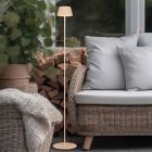 Hnědá nabíjecí stojací lampa moderní, Reshma, 1,5W, LED 3000 K, IP44, s dotykovým stmívačem