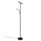 Černá stojací lampa moderní, Shahid, 17W, LED nastavitelný od teplé po studenou bílou, s dotykovým stmívačem
