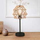 Hnědá stolní lampa rustikální, Liduina, s vypínačem