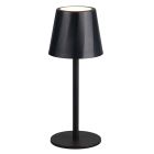 Černá nabíjecí stolní lampa kovová, Priya, 1,6W, LED nastavitelný od teplé po studenou bílou, s 3stupňovým stmíváním