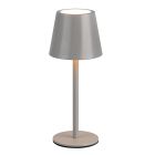 Šedá nabíjecí stolní lampa kovová, Priya, 1,6W, LED nastavitelný od teplé po studenou bílou, s 3stupňovým stmíváním