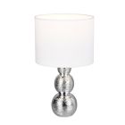 Keramická stolní lampa stříbrná, Leonhard, s vypínačem