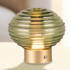 Mosazná nabíjecí stolní lampa retro, Walid, 2W, LED 3000 K, s dotykovým stmívačem