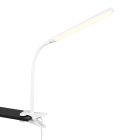 Bílá lampa s klipem moderní, Rommert, 5W, LED nastavitelný od teplé po studenou bílou, s dotykovým stmívačem
