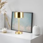 Mosazná nabíjecí stolní lampa moderní, Dustin, 1W, LED 3000 K, s dotykovým stmívačem