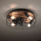 Černý stropní ventilátor moderní, Roberto, s dálkovým ovládáním