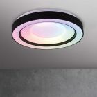 Černé stropní světlo moderní, Navin, 22W, LED RGBW, s dálkovým ovládáním