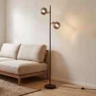 Moderní stojací lampa šedá, Avery, s vypínačem