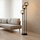 Industriální stojací lampa černá, Wiro, s vypínačem