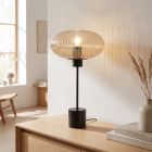Designová stolní lampa jantarová, Charlois, s vypínačem