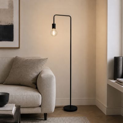 Moderní stojací lampa černá, Carlos, s vypínačem
