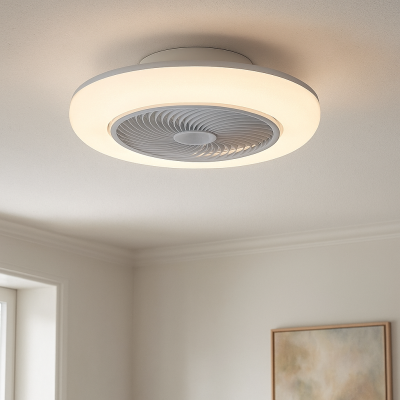 Moderní stropní ventilátor šedý, Gonda, 40W, 3000K LED, s dálkovým ovládáním