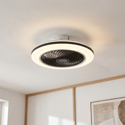 Moderní stropní ventilátor černý, Hale, 40W, 3000K LED, s dálkovým ovládáním
