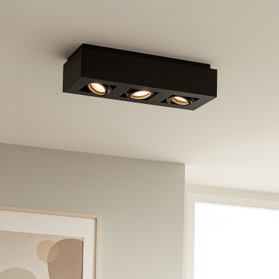 Moderní přisazené stropní svítidlo černé, Akira