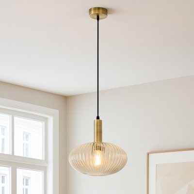 Retro závěsné světlo jantarové, Charlois