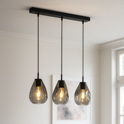 Designové závěsné světlo šedé, Evito