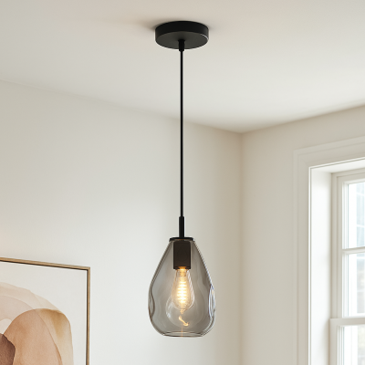 Designové závěsné světlo šedé, Evito