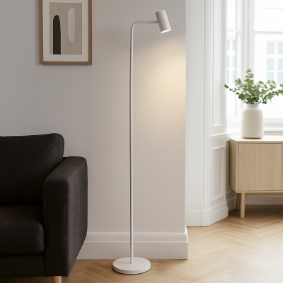 Moderní stojací lampa bílá, Carlos, s vypínačem