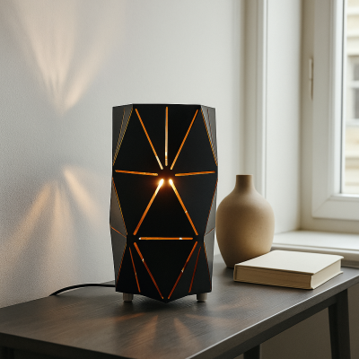 Moderní stolní lampa černá, Sivar, s vypínačem