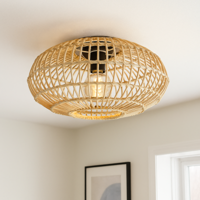 Ratanové stropní světlo hnědé, Emilio