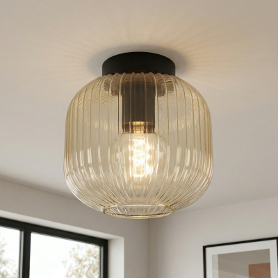 Retro stropní svítidlo jantarové, Charlois