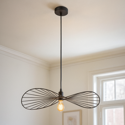 Retro závěsné světlo černé, Jolinda