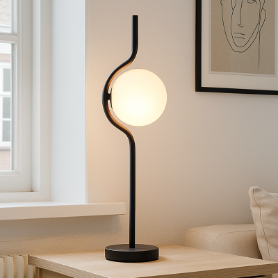 Moderní stolní lampa černá, Merel, s vypínačem
