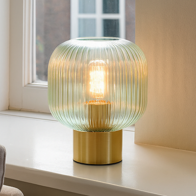 Designová stolní lampa zelená, Charlois, s vypínačem