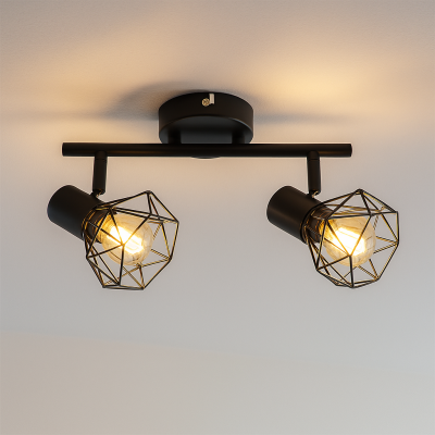 Industriální stropní bodové světlo černé, Jaylano