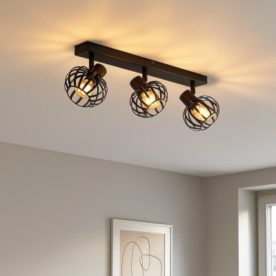 Industriální stropní bodové světlo černé, Lieve