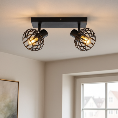 Industriální stropní bodové světlo černé, Lieve