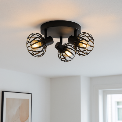 Industriální stropní bodové světlo černé, Lieve