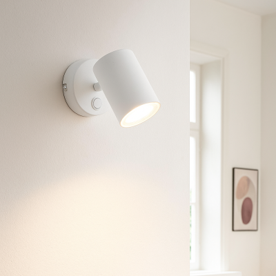 Moderní nástěnné bodové světlo bílé, Elena, s vypínačem